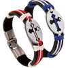 Women Handmade Rope Chain Religious Cross Vintage Jewelry For Men Top Quality Retro Genuine Leather Bracelets